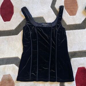 Black velvet tank top